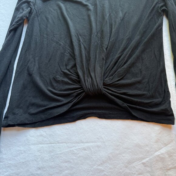 Nordstrom Girls Black Long-Sleeve Twisted Front Top L (10/12) - Picture 5 of 6